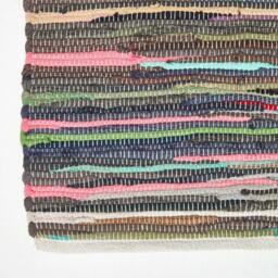 Rackhams Hand Woven Multi Coloured Striped Cotton Chindi Rug - 90 x 150 cm - thumbnail 3