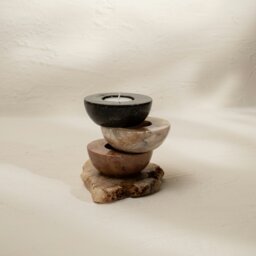 Rackhams Halfmoon Tea Light Candle Holder 3 Different Colors - Black - thumbnail 2