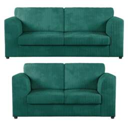 Rackhams Luxor Full Jumbo 3 + 2 Seater Sofa Set – Full Back - Teal - thumbnail 1