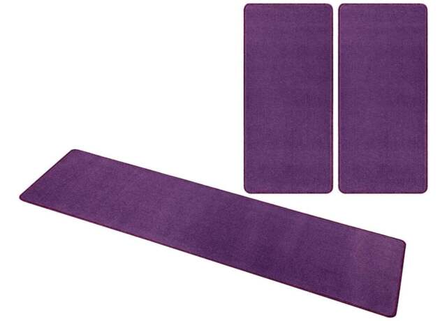 Rackhams Triada 3-Piece Bedside Rug Purple Set - 3 pcs 70X140 70X140 70X240