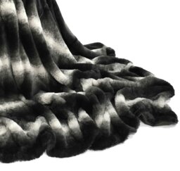 Rackhams Nebraska Faux Fur Luxury Throw - 130cm x 150cm - Black