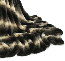 Rackhams Nebraska Faux Fur Luxury Throw - 130cm x 150cm - Black - thumbnail 4