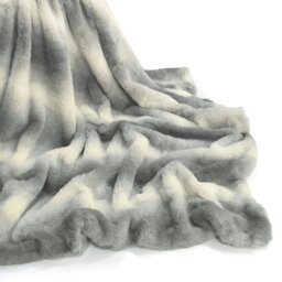 Rackhams Nebraska Faux Fur Luxury Throw - 130cm x 150cm - Black - thumbnail 2