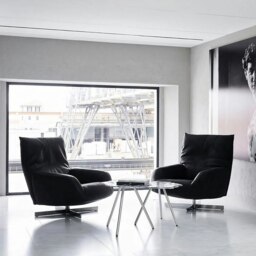 Rackhams Schmidt Chiara Lounge Chair With Footstool, Swivel, Real Leather - Real Leather ( Contact Surface ) - Others ( Contact Us ) - thumbnail 6