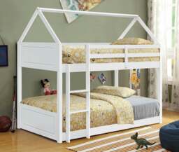 Rackhams Charming 3ft House-Style Bunk Bed - A Fun and Space-Saving Solution for Kids’ Rooms - Grey - thumbnail 2