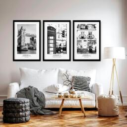 Rackhams Prints of London - set of 3 wall art prints for living room - 20 x 30 in / 50 x 76 cm - Polyester Canvas 260 gsm - Canvas wrapped - thumbnail 2