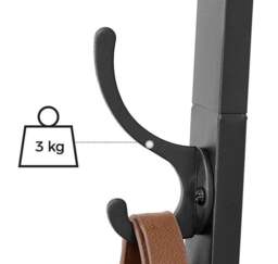 Rackhams Industrial Coat Rack with Hooks and 3-Tier Storage Shelves – Black & Rustic Brown - thumbnail 6
