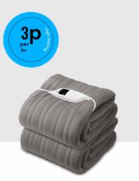 Rackhams Fleece Electric Heated Throw with 9 Heat Settings Grey - thumbnail 2