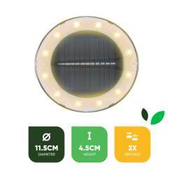 Rackhams Pack of 2 Solar Deck Lights – Bright White LED Outdoor Step & Pathway Lights - thumbnail 2