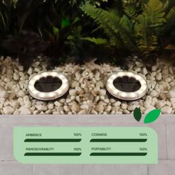Rackhams Pack of 2 Solar Deck Lights – Bright White LED Outdoor Step & Pathway Lights - thumbnail 5