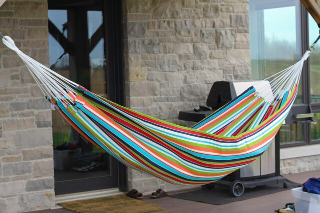 Rackhams Brazilian Sunbrella Double Hammock - Carousel Confetti - image 1
