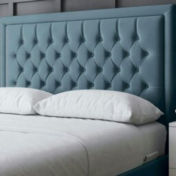 Rackhams Allegra Divan Bed with Upholstered Headboard - Blue - Double / 4ft6 - thumbnail 3