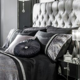 Rackhams Chanelle Velvet Faux Silk Duvet Cover & Pillowcase Set - Silver - Super King - thumbnail 3