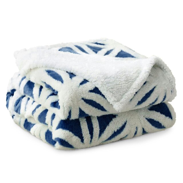 Rackhams Orbit Tufted Sherpa Reverse Throw - 127cm x 152cm - Blue - image 1