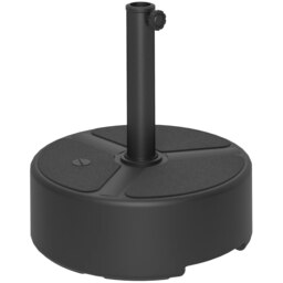Rackhams Round Garden Parasol Base, Heavy Duty Umbrella Stand Filled Up to 20kg with Stand or 18kg with Water for 38, 48 mm Poles - Black - thumbnail 2