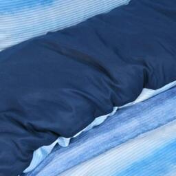 Rackhams Luxury Hotel Quality Reversible Ribbed Velvet Duvet Cover with Pillowcases - Blue - King (220cm x 230cm) - thumbnail 6