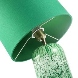 Rackhams Modern Emerald Green Marble Drip Snowflake Glass Table Lamp with Shade - thumbnail 4