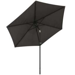 Rackhams 2.6M Garden Parasol Umbrella with Aluminium Pole, Tilt, Crank - Wine Red - Dia. 2.65 x 2.3H m - thumbnail 3