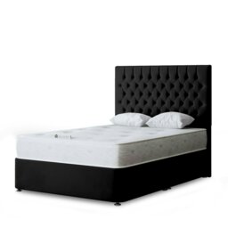 Rackhams Seraphine Divan Bed with Upholstered Headboard - Black - Double - thumbnail 2