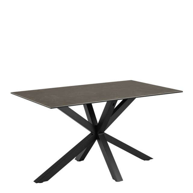 Rackhams Heaven Dining Table with Ceramic Black Top 135cm - Black - No - Black - image 1