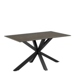 Rackhams Heaven Dining Table with Ceramic Black Top 135cm - Black - No - Black - thumbnail 1