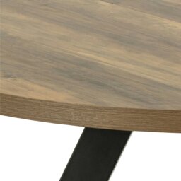 Rackhams Zalida Round Dining Table in Oak - Black - No - Brown - thumbnail 5