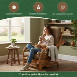 Rackhams Portofino Cane Single Chair - Coffee - thumbnail 3