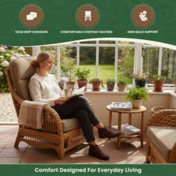 Rackhams Portofino Cane Single Chair - Coffee - thumbnail 4