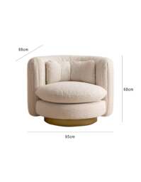Rackhams Nova Swivel Armchair, Boucle - White - Velvet - thumbnail 6