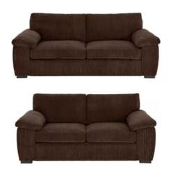 Rackhams Amalfi Jumbo Cord Chocolate Sofa 3+2 Fabric Sofa in Chocolate - 2 Seater - thumbnail 2