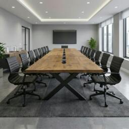 Rackhams Rustic Canadian Conference Table - 180x90cm - 180 - 90 - thumbnail 1