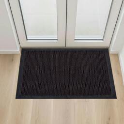 Rackhams Mesh Dirt Trapper Door Mat – Non-Slip Vinyl Indoor/Outdoor Scraper Entrance Mat – Metallic Blue & Orange – Multiple Sizes - 50 x 80cm - thumbnail 2