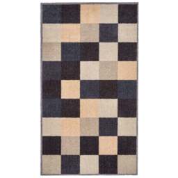 Rackhams Recycled Washable Geometric Blue Mat - 130 - 67X120 cm - thumbnail 1