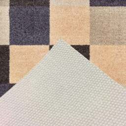 Rackhams Recycled Washable Geometric Blue Mat - 130 - 67X120 cm - thumbnail 3