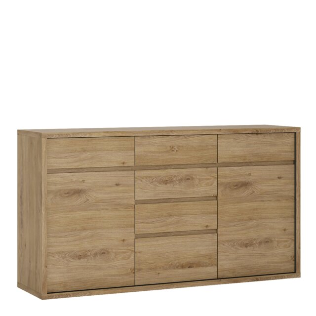 Rackhams Shetland 2 door 6 drawer chest - Oak - Matt - Melamine - image 1