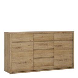 Rackhams Shetland 2 door 6 drawer chest - Oak - Matt - Melamine