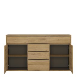Rackhams Shetland 2 door 6 drawer chest - Oak - Matt - Melamine - thumbnail 3