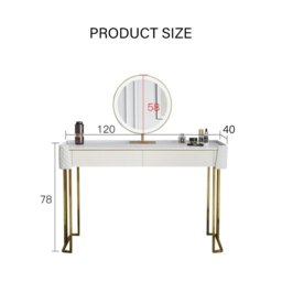 Rackhams Duran Dressing Table With LED Mirror, Cream - Option 3 NO Chest of Drawers - No Stool - thumbnail 1