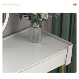 Rackhams Duran Dressing Table With LED Mirror, Cream - Option 3 NO Chest of Drawers - No Stool - thumbnail 5