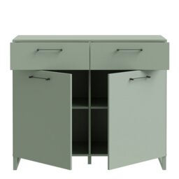 Rackhams Sali 2 Door  2 Drawer Chest in Sage Green - Sage Green - Matt - Melamine - thumbnail 4