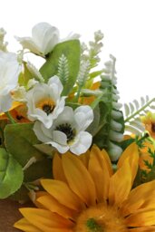 Rackhams D40cm Artificial Sunflower Wreath Round Hanging Decoration - Yellow - thumbnail 3