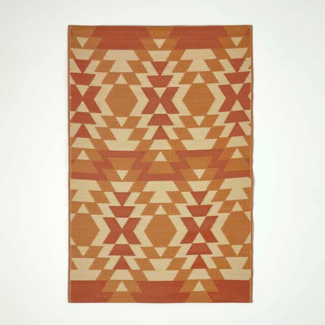 Rackhams Outdoor Rug Luxury Waterproof Reversible Recycled, For Garden, Anya Aztec - 180 x 270 cm - image 1