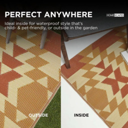 Rackhams Outdoor Rug Luxury Waterproof Reversible Recycled, For Garden, Anya Aztec - 180 x 270 cm - thumbnail 6