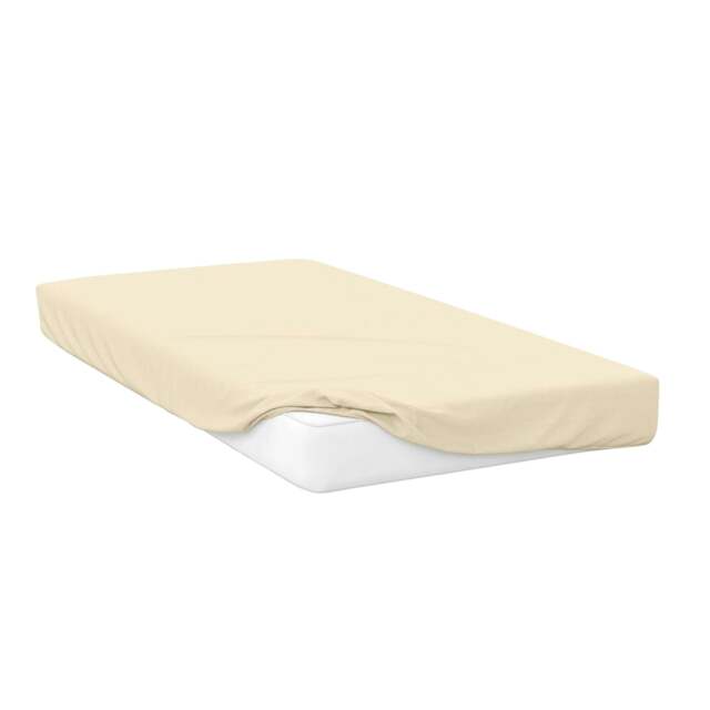 Rackhams Jersey Cotton Fitted Sheet - Ivory - Ivory - Cot - 100% Jersey