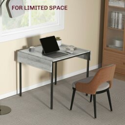 Rackhams Folding Dining Table, Drop Leaf Table for 2-4 People, Grey - thumbnail 6