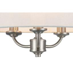 Rackhams Winston 3 Light Faux Linen Shade Ceiling Light - Brass - thumbnail 5