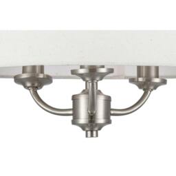Rackhams Winston 3 Light Faux Linen Shade Ceiling Light - Brass - thumbnail 6