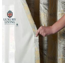 Rackhams Luxury Fern Jacquard Ring Top Ready Made Curtains - Silver - 168cm width x 229cm drop - thumbnail 6