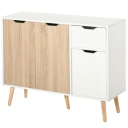 Rackhams Storage Cabinet Floor Standing Sideboard with Drawer Kitchen, Living Room - Grey - thumbnail 6