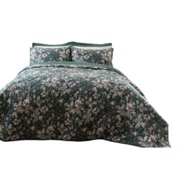 Rackhams Aiyla Bedspread - Bottle Green - 260cm x 260cm - Bottle Green - 80% Cotton/20% Polyester - thumbnail 2